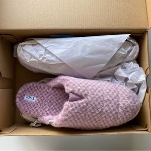 TOMS Pink Checkered Slippers Size 8.5